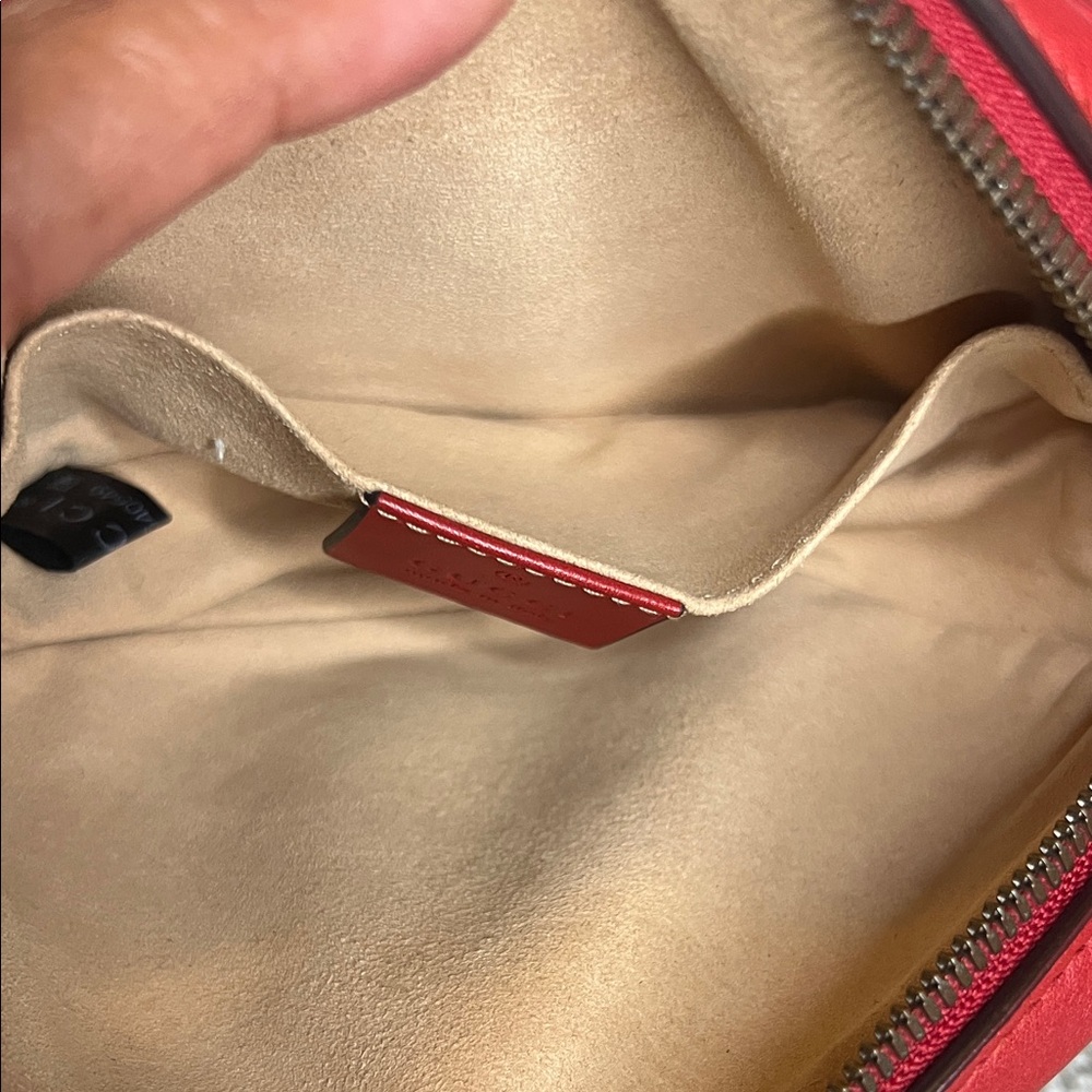 Gucci Red Mini Belt Bag with Gold Logo - Picture 10 of 14